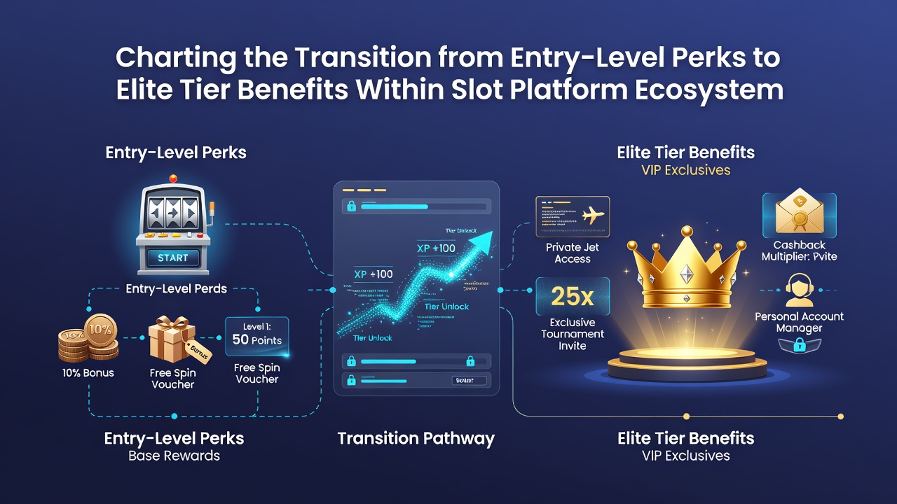 Visual representation of elite tier benefits including personalized rewards and VIP services in slot platforms