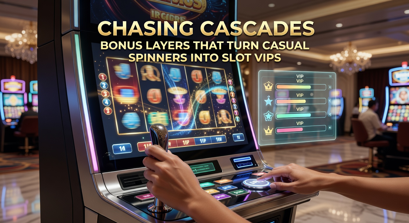 Dynamic cascade explosion on a slot machine interface, showing layered multipliers and VIP badge unlocking mid-spin