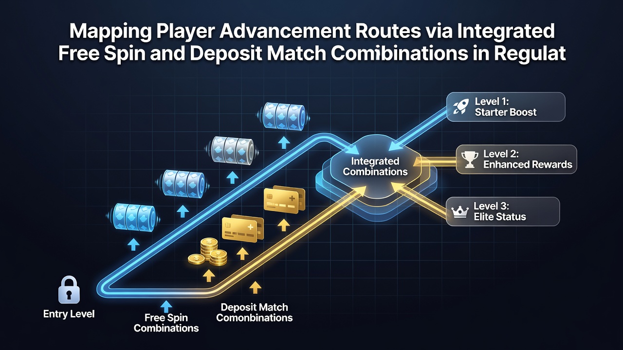 Diagram mapping player routes through free spin and deposit match tiers in gaming apps