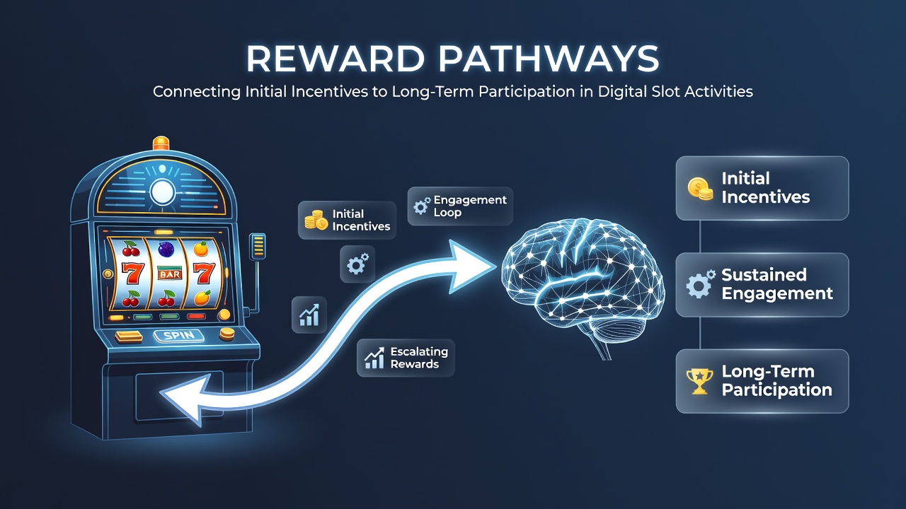 Digital slot interface displaying welcome bonus prompts and reward progression indicators on a mobile device