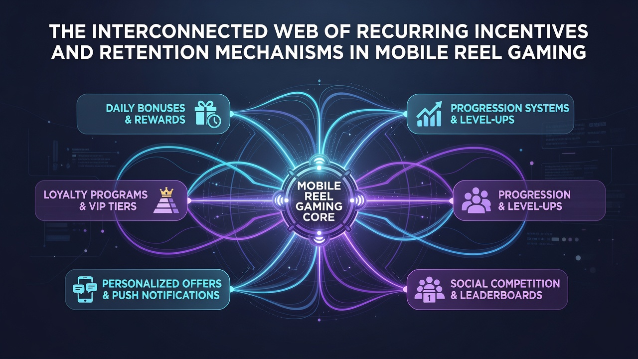 Mobile device displaying layered slot bonus notifications and loyalty progress indicators