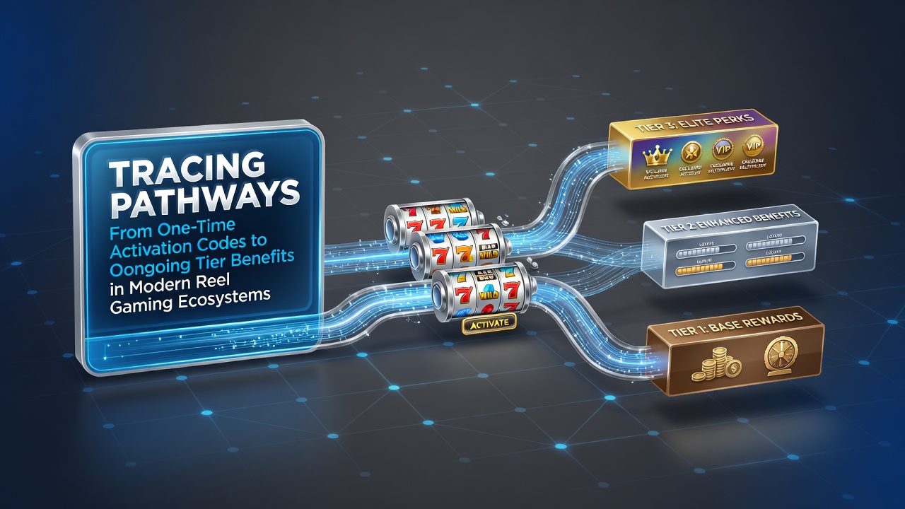 Diagram showing progression from single-use activation codes to multi-tier loyalty rewards in slot gaming platforms